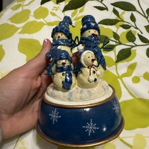 Ina Blue Snowman Family Figurine